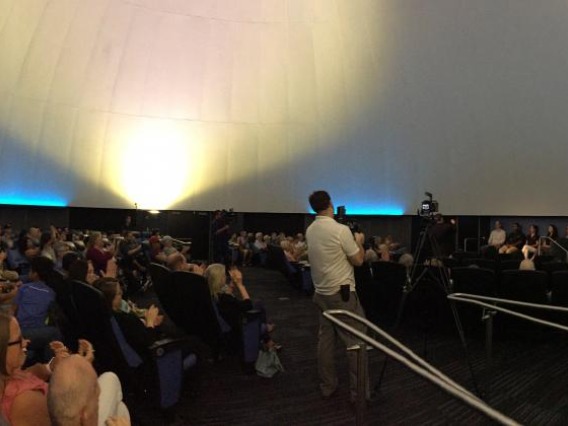 A crowd at Flandrau Science Center, where the panel was held.