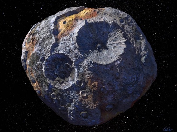 An artist’s concept of asteroid 16 Psyche.