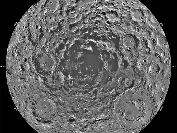 Photo of the Moon's south pole
