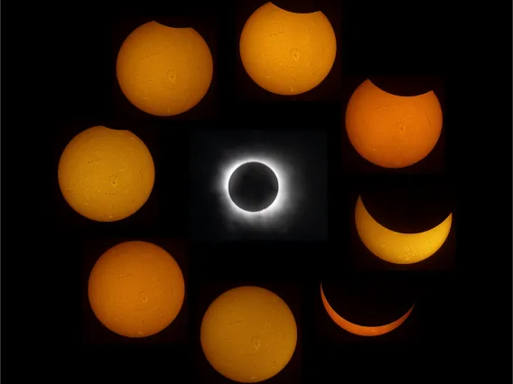 Photo montage of the April 8 solar eclipse.