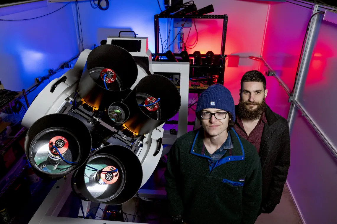 Photo of students in an observatory.