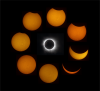Photo montage of the April 8 solar eclipse.